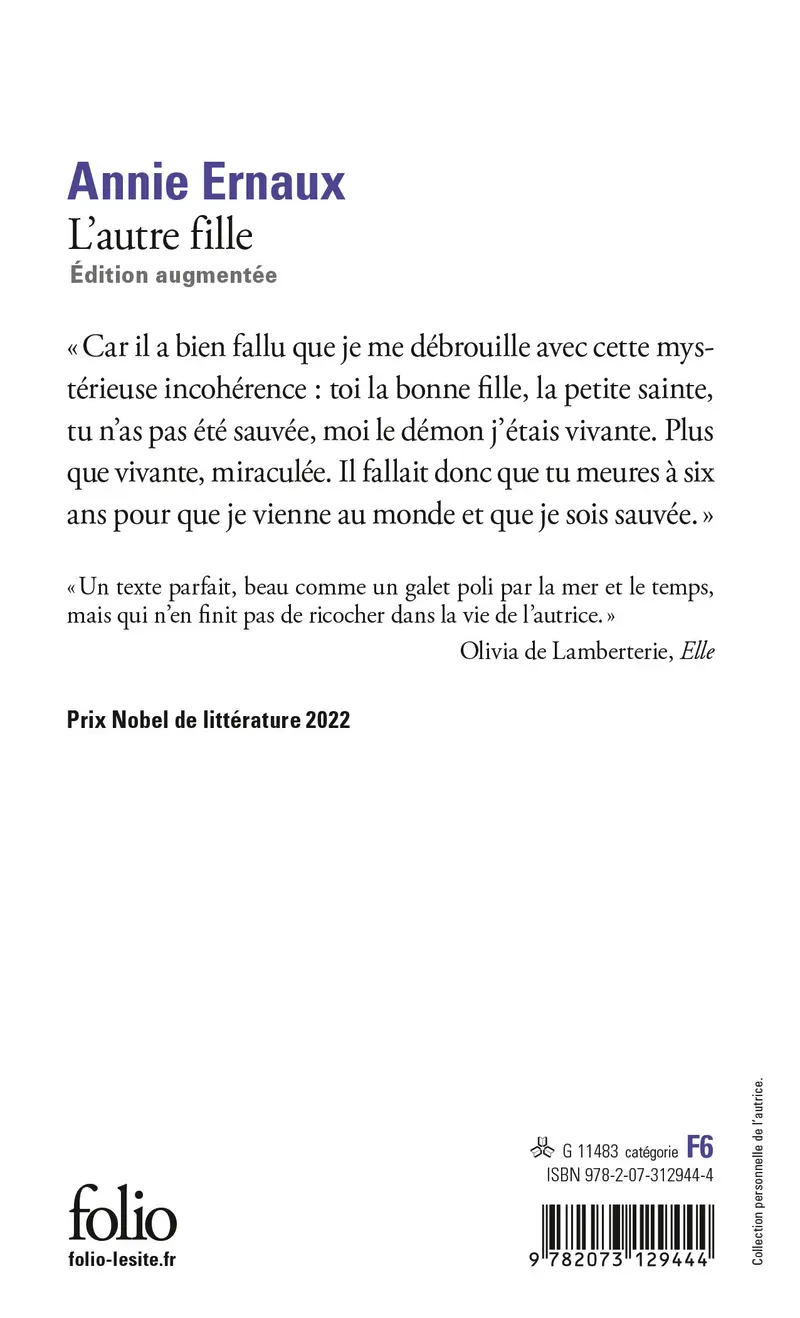 L'autre fille - Annie Ernaux