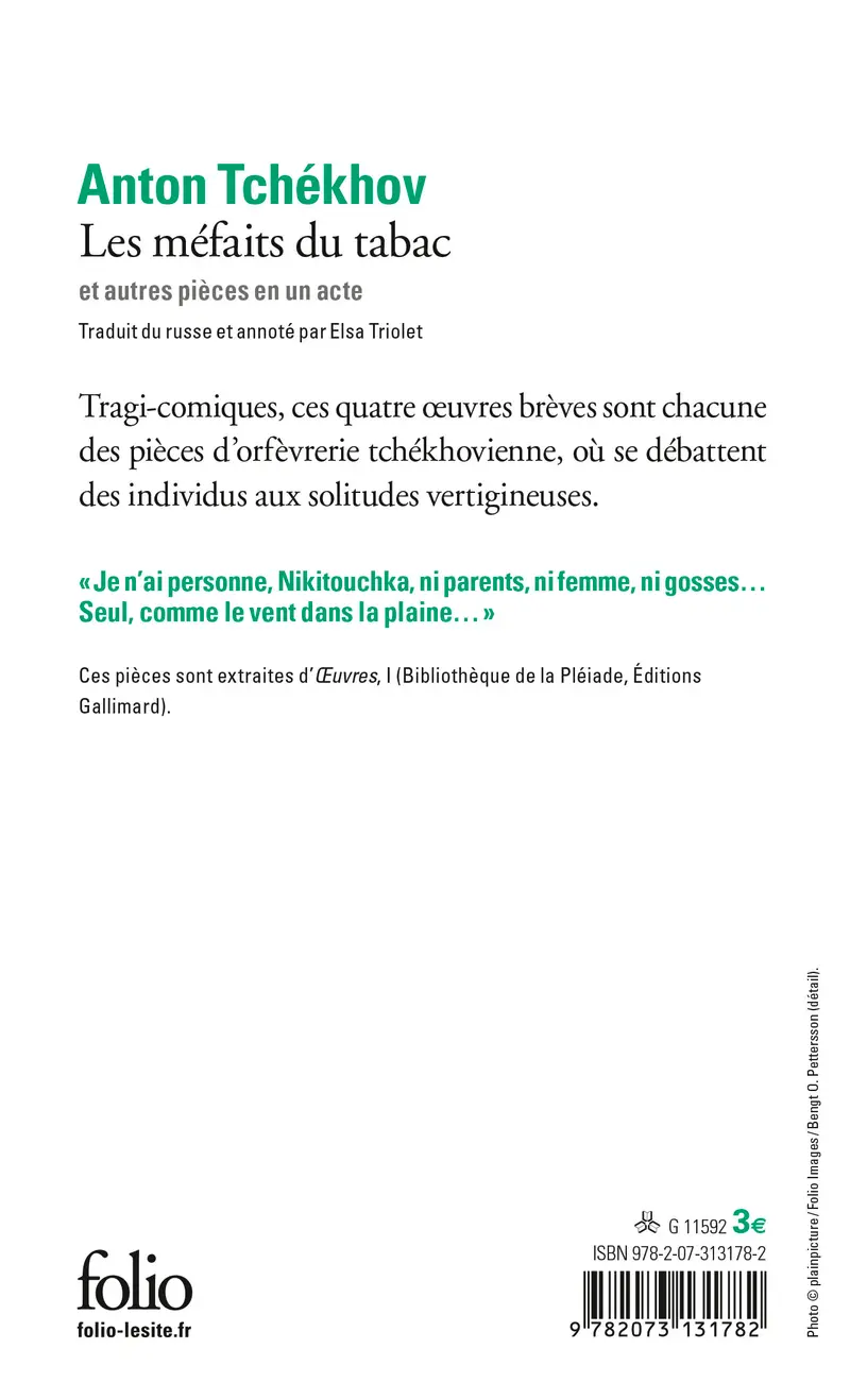 Les méfaits du tabac et autres pièces en un acte - Anton Tchékhov